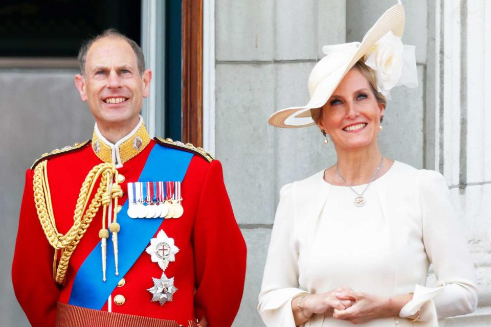 <p>Max Mumby/Indigo/Getty</p> Prince Edward and Sophie, the Duchess of Edinburgh, at Trooping the Colour in June 2023.