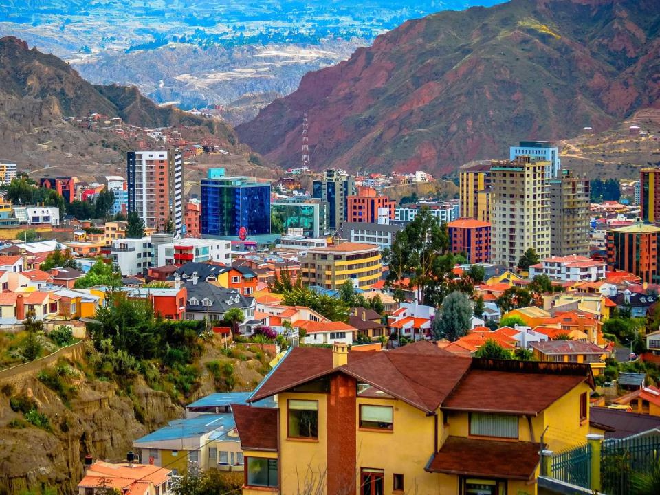 colorful houses hills