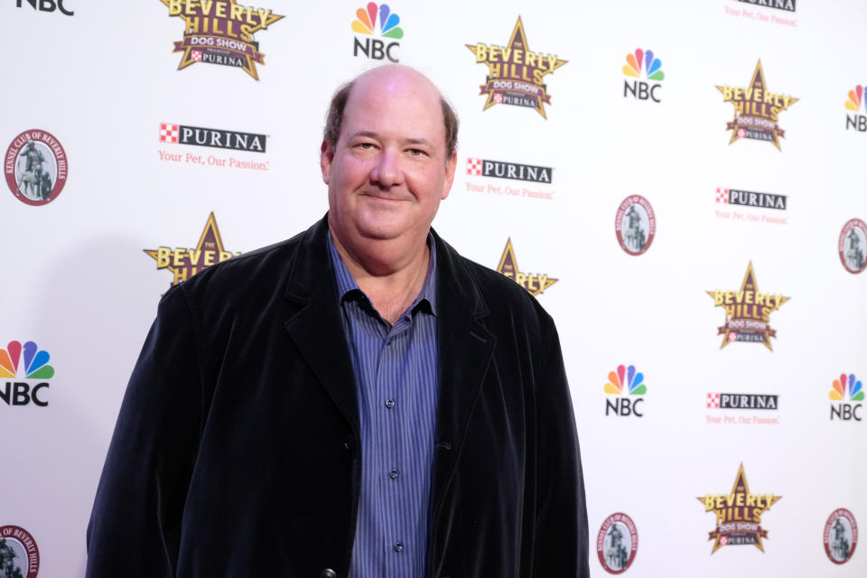 POMONA, CALIFORNIA - FEBRUARY 29: Actor Brian Baumgartner attends the 2020 Beverly Hills Dog Show at the Los Angeles County Fairplex on February 29, 2020 in Pomona, California. (Photo by Sarah Morris/Getty Images)