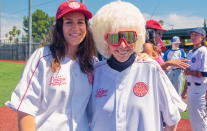 <p>Abbi Jacobson hangs with <em>A League of Their Own </em>inspiration Maybelle Blair at a baseball game in honor of the Prime Video reboot launch in L.A.</p>