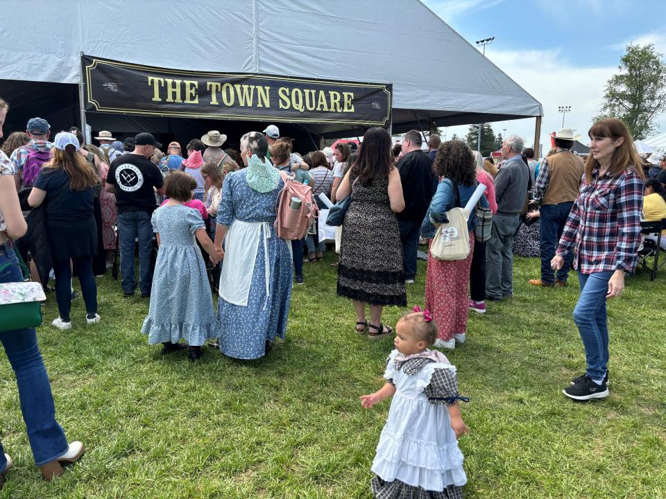 Gabriella Coudsi, 18 months, along with Susan Coudsi, came to the "Little House" festival from Santa Clarita, Calif.