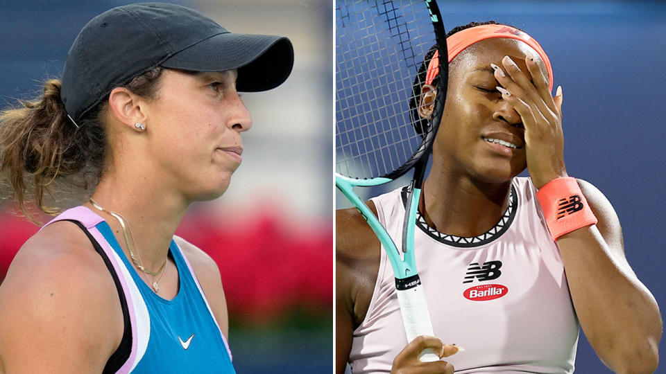 Coco Gauff, pictured here after winning an error-strewn tennis quarter-final against Madison Keys.