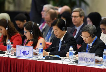 China's Commerce Minister Zhong Shan attends the APEC Ministers Responsible For Trade meeting in Hanoi May 20, 2017. REUTERS/Hoang Dinh Nam/Pool