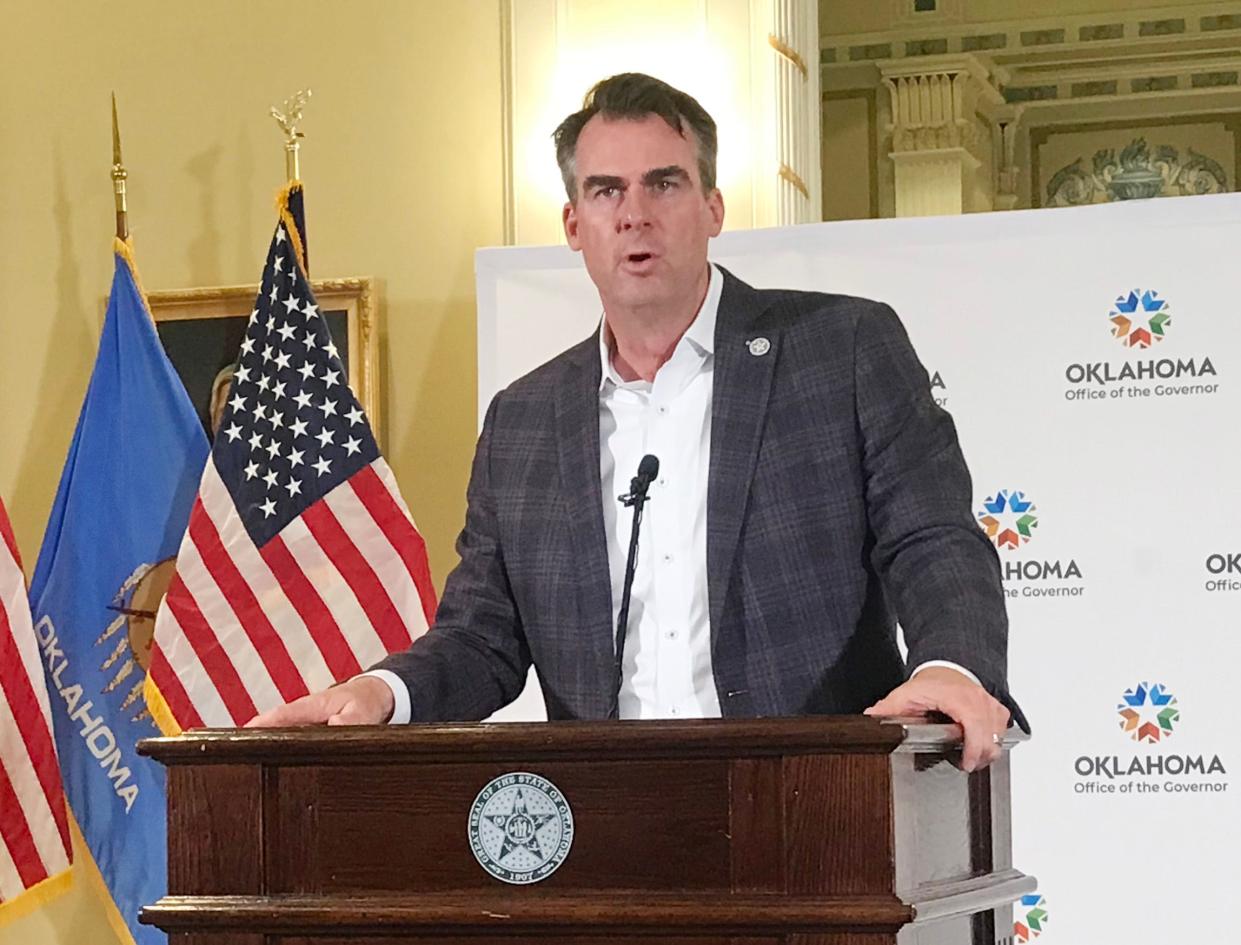 Gov. Kevin Stitt during his weekly press conference Friday, May 3, 2024.