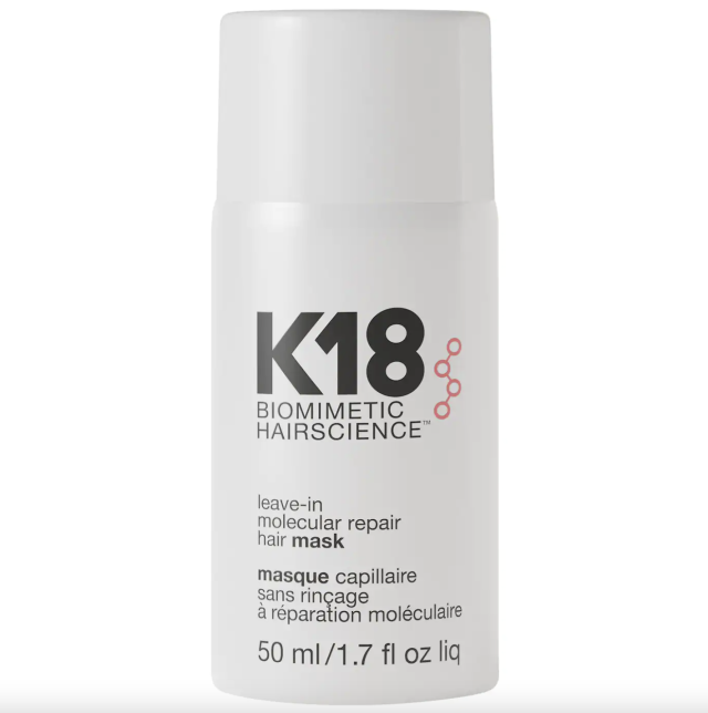 Image: K18. - Credit: Courtesy of K18 Leave-In Molecular Repair Hair Mask.