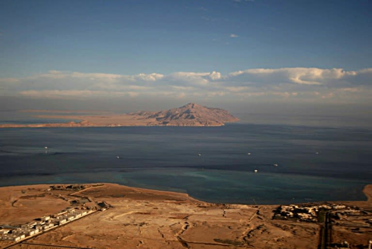 The deal to hand over the Red Sea islands of Tiran (foreground) and Sanafir (background) to Saudi Arabia sparked rare street protests across Egypt