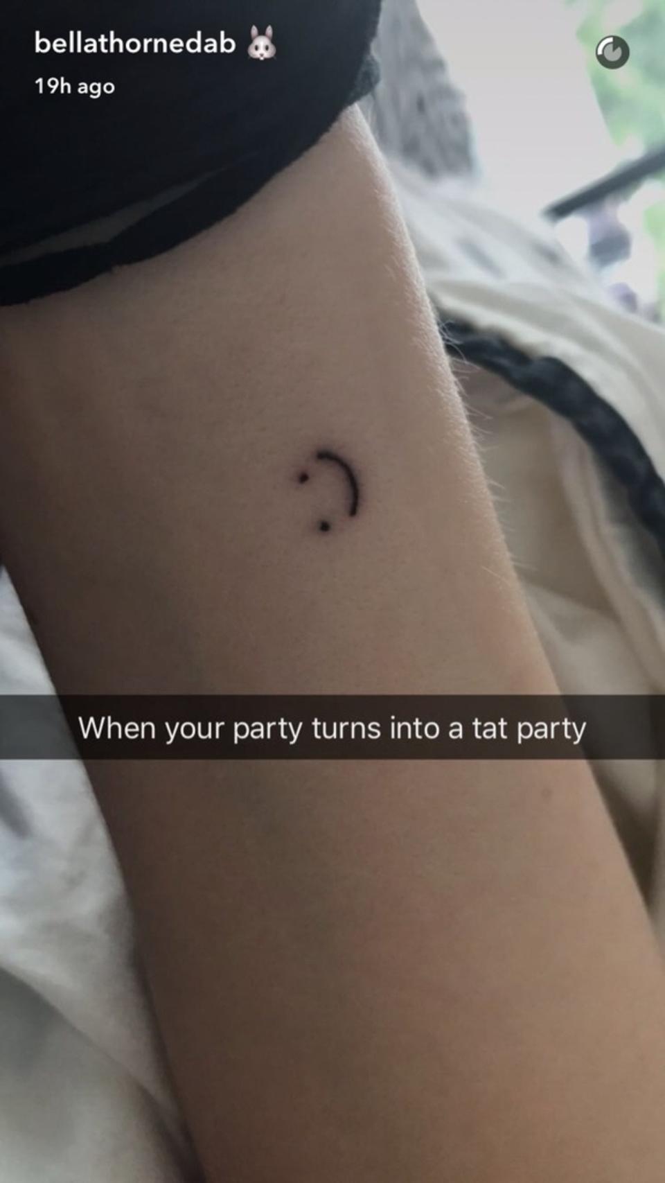 Bella Thorne’s Tiny Emoji Tattoo