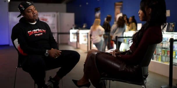 PHOTO: Roland Conner, the owner of Smacked! Village, speaks with ABC News' Mona Kosar Abdi. (ABC News)
