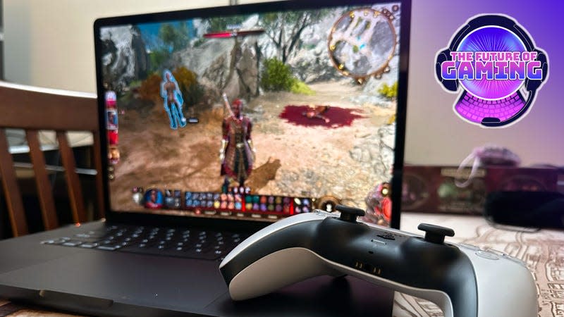 Baldur's Gate 3 running on a MacBook Pro. 