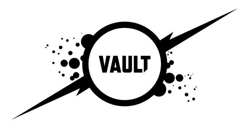 Logo for indie comics publisher Vault Comics. 