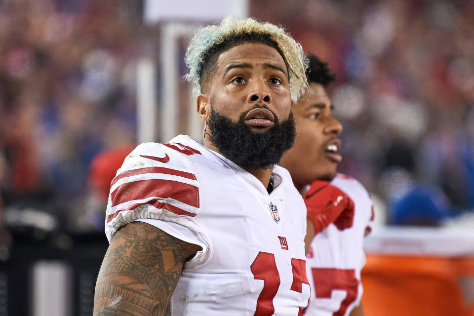 Odell Beckham is reportedly headed to Cleveland in a blockbuster trade from the New York Giants. (Getty)