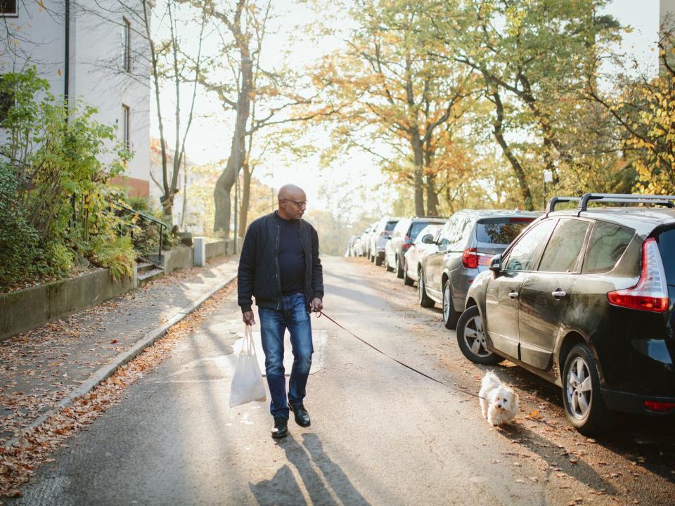 walking dog alone solitude