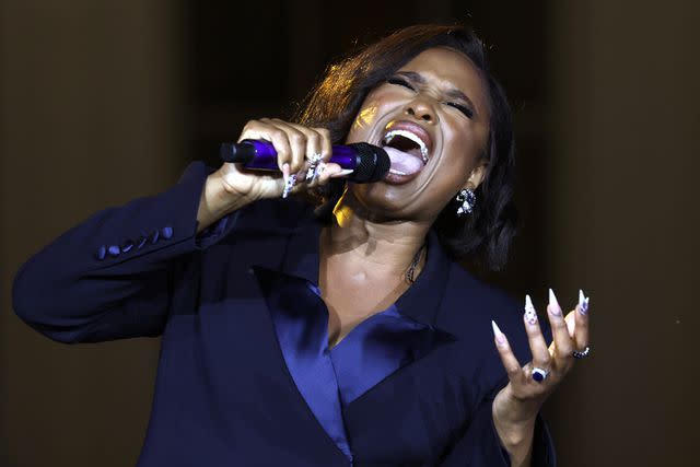<p>Alex Wong/Getty Images</p> Jennifer Hudson performs during a Juneteenth concert on the South Lawn of the White House in June 2023 in Washington