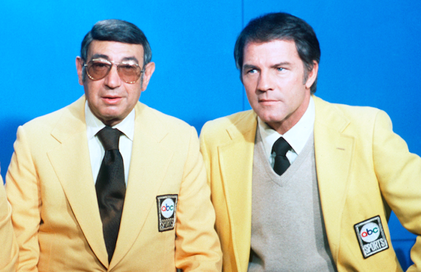 Monday Night Footbal commetaors Howard Cosell, Frank Gifford 
(Photo by Walt Disney Television via Getty Images Photo Archives) 
ALEX KARRAS;HOWARD COSELL;FRANK GIFFORD
