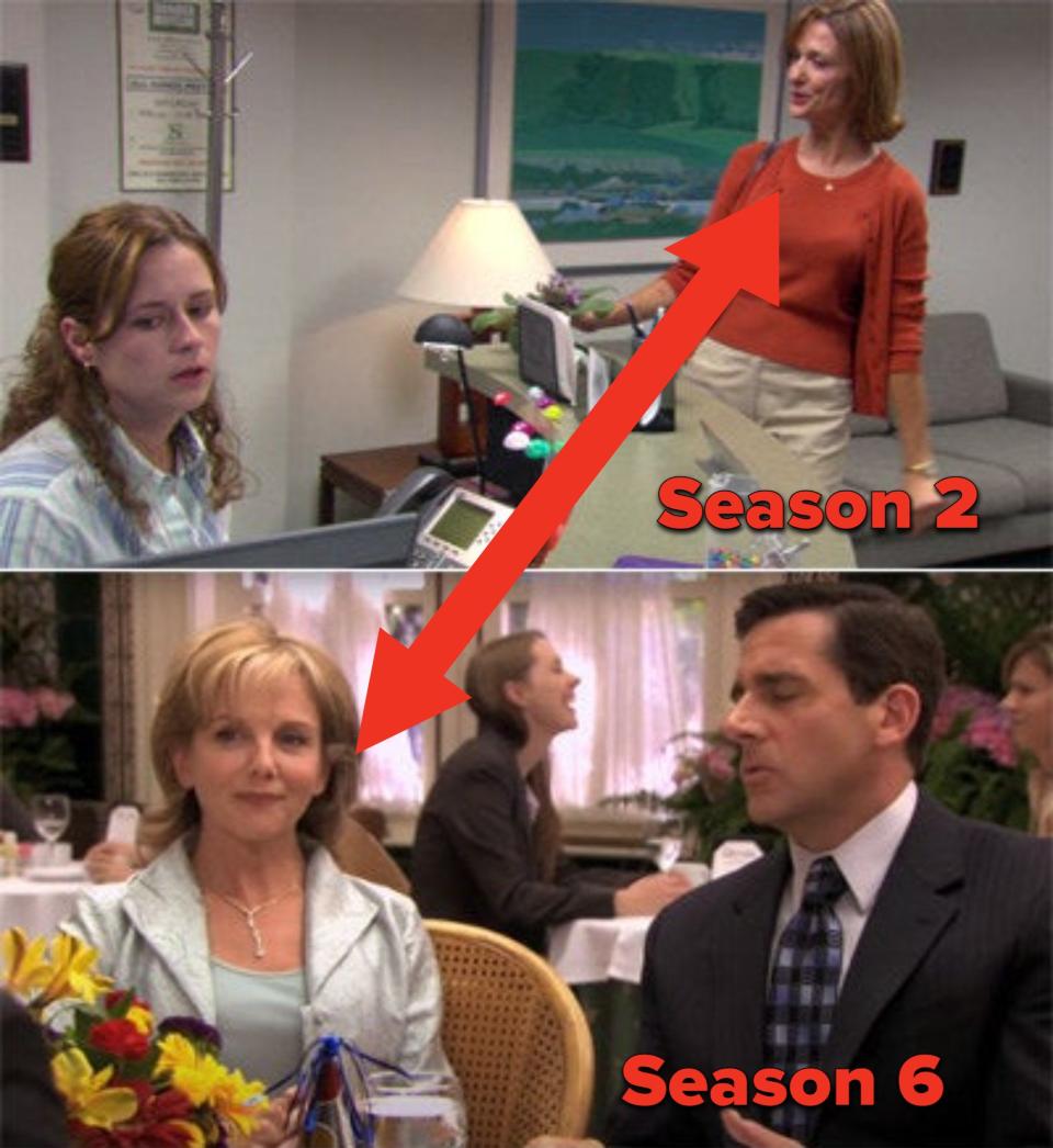 Pam's mom in seasons 2 and 6 played by different actors