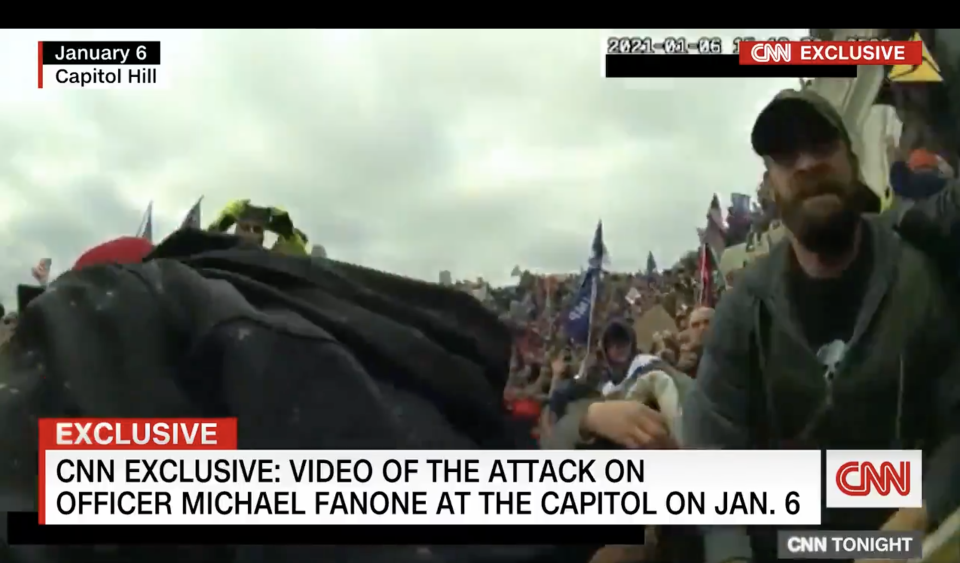 Michael Fanone, a US Capitol police officer, was severely injured during the 6 January riot at the Capitol. (CNN)