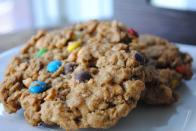 <p>Montana Monster Cookies, first created by a bakery in Bozeman, are virtually kitchen-sink cookies, combining whatever fun ingredients you have hiding in your pantry. The staples include oats, peanut butter, chocolate chips and raisins.</p><p>Get the recipe from <a href="http://sweetstateofmine.blogspot.com/2012/03/montana-montana-whoppers.html" rel="nofollow noopener" target="_blank" data-ylk="slk:Sweet State of Mine;elm:context_link;itc:0;sec:content-canvas" class="link ">Sweet State of Mine</a>.</p>