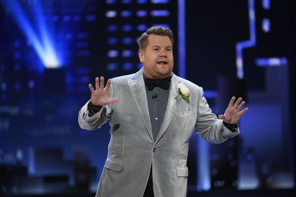u0022The Late Late Showu0022 host James Corden at the Tony Awards ceremony at Radio City Music Hall in 2019.