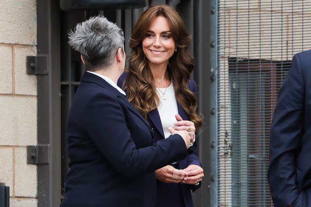 <p>Tristan Fewings/Getty Images</p> Kate Middleton visited HMP High Down in Surrey, England on Sept. 12.