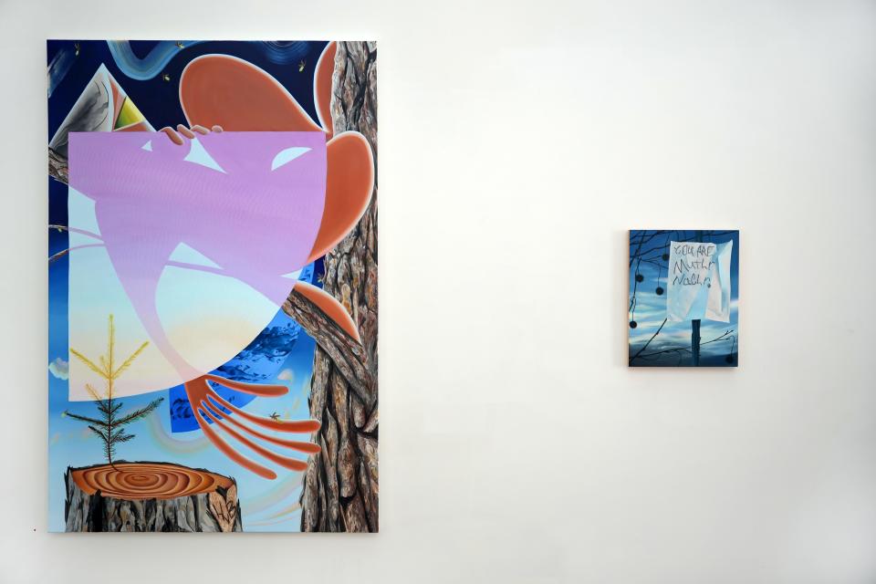 Installation view of Green's Your Color by Karen Seapker at Zeitgeist Gallery