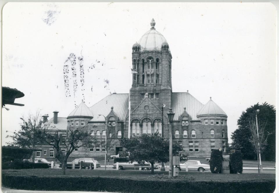 This undated photo shows the iconic torch atop the Superior Court dome in Taunton.