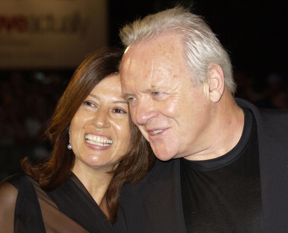 Anthony Hopkins and wife Stella Arroyave during 2003 Venice Film Festival - "Human Stain" Premiere at Palazzo del Cinema in Venice Lido, Italy