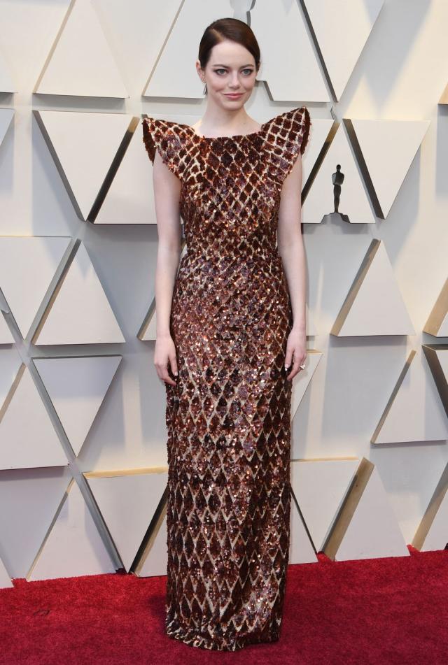 Emma Stone Stuns In Grecian-Inspired Gown By Louis Vuitton On