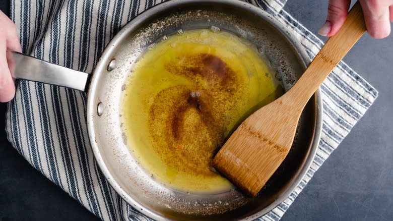 making brown butter in pan