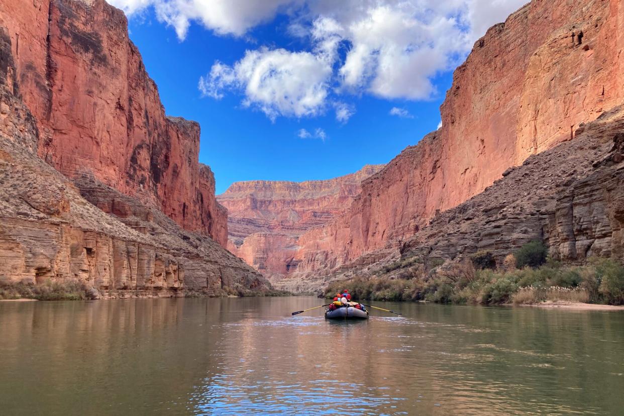 River rafting through the Grand Canyon during Winter