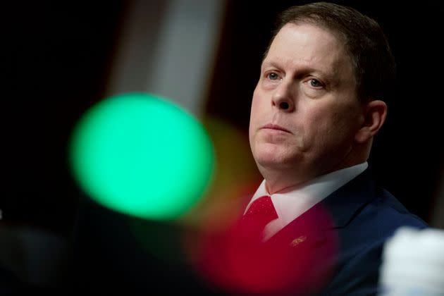 Former U.S. Capitol Police Chief Steven Sund testifies during a Senate Homeland Security and Governmental Affairs & Senate Rules and Administration joint hearing on Feb. 23, 2021.