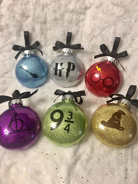 Harry Potter Christmas Glitter Ornament Set