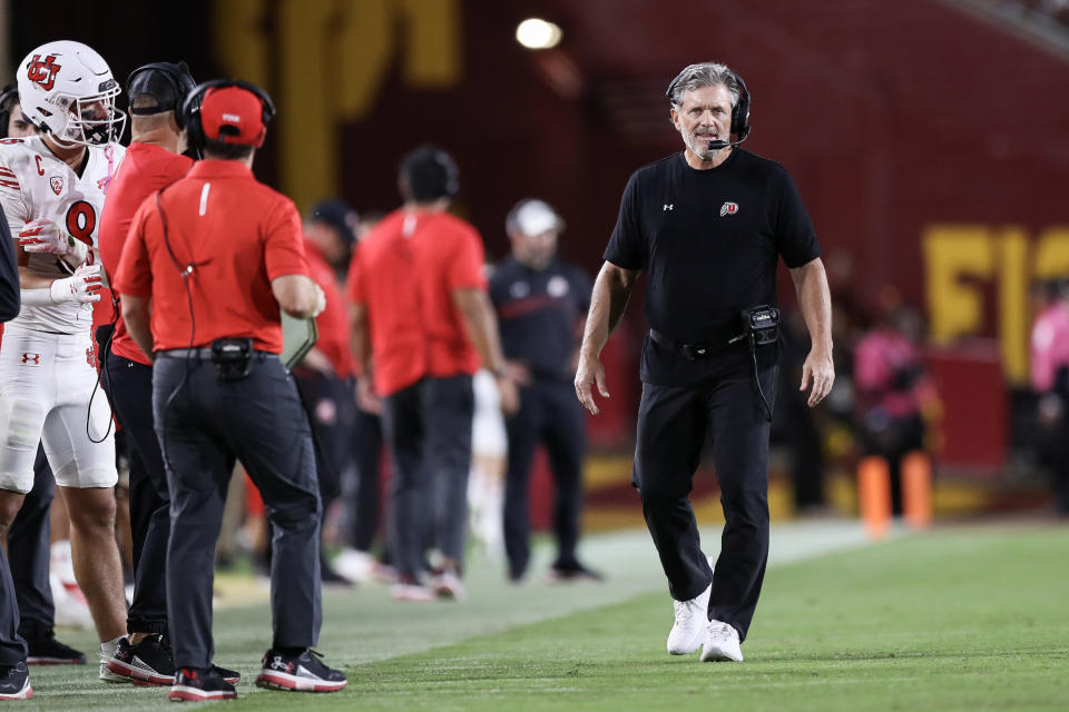 With Kyle Whittingham at the helm, the Utes are favored to win the Big 12 in their first year in the conference. (Meg Oliphant/Getty Images)