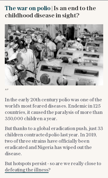 The war on polio | Is an end to the childhood disease in sight?