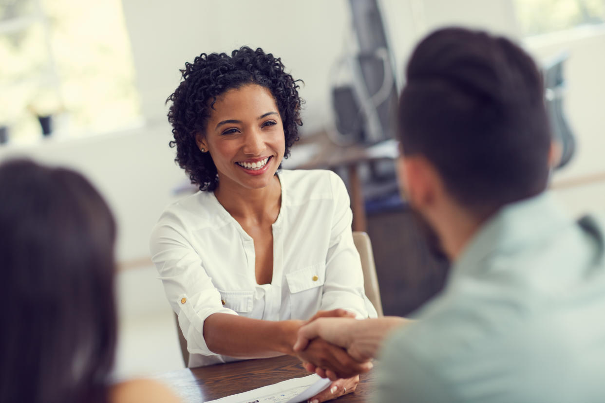 Cropped shot of a young therapist meeting a couple for a counselling session