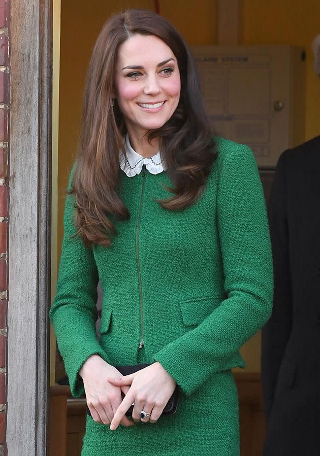 Kate did seem to keep her hands in front of her tummy at her most recent royal engagement. Source: Getty