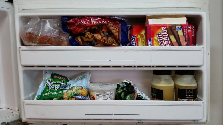 ice cream sandwiches in freezer door