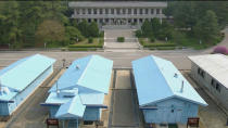 A view of the truce village of Panmunjom ahead of the inter-Korean summit, in this still frame taken from video, April 27, 2018. Host Broadcaster via REUTERS TV