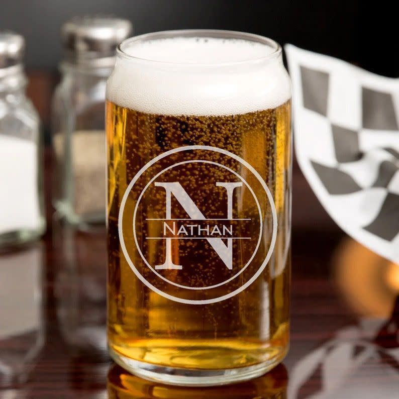 Personalized Beer Can Glass