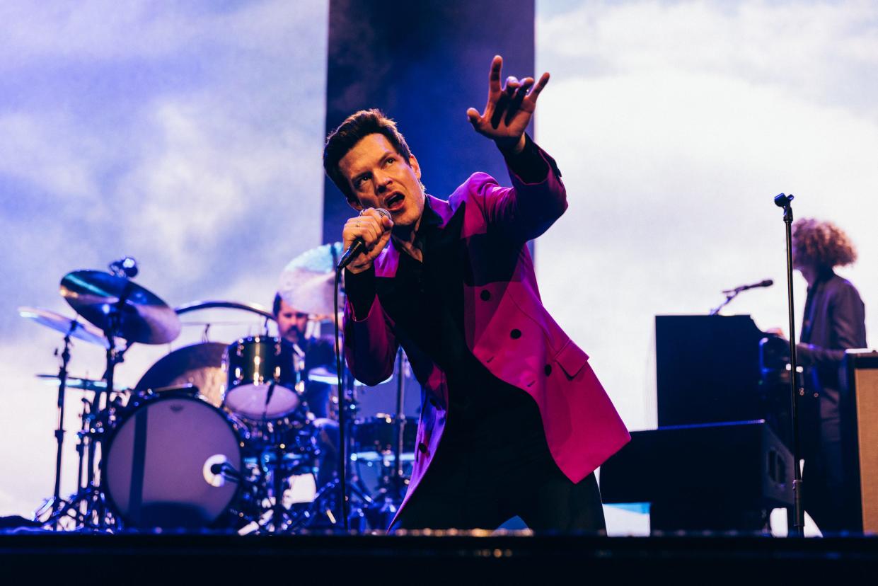 Brandon Flowers, frontman for The Killers, showed off his vocal range during Tuesday night's concert at the Schottenstein Center.