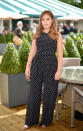 <p>Vlogger Tanya Burr looked fantastic in her polka dot Polo Ralph Lauren jumpsuit and Chloe bag. <i>[Photo: Rex]</i></p>