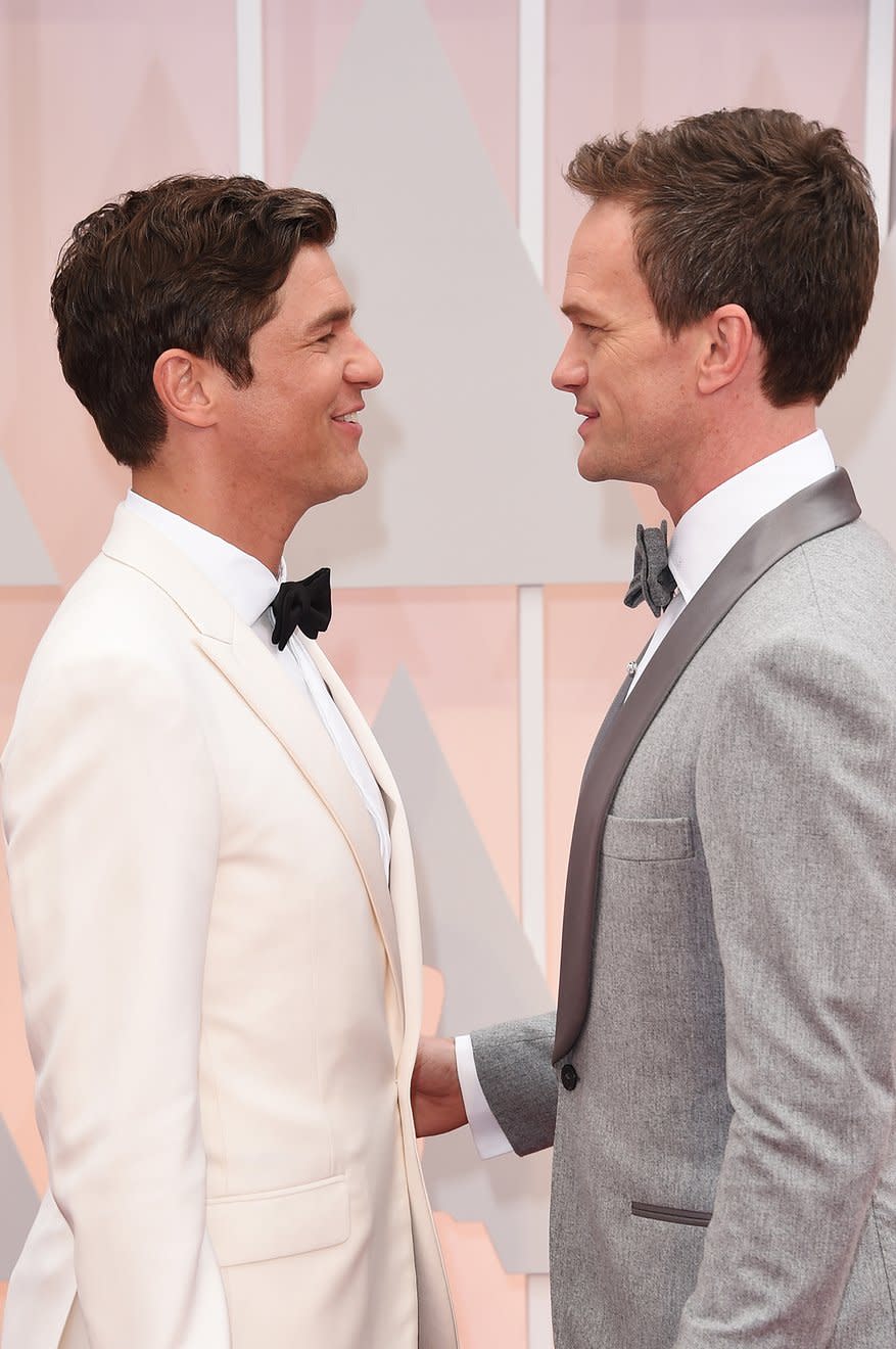<p><strong>David Burtka and Neil Patrick Harris</strong></p> <p>Harris was genuinely surprised when Burtka proposed. The couple was en route to a casino, and Burtka insisted they pull over. But he had led the unsuspecting Harris to the very corner where they had first met. He got down on one knee and popped the question.</p>