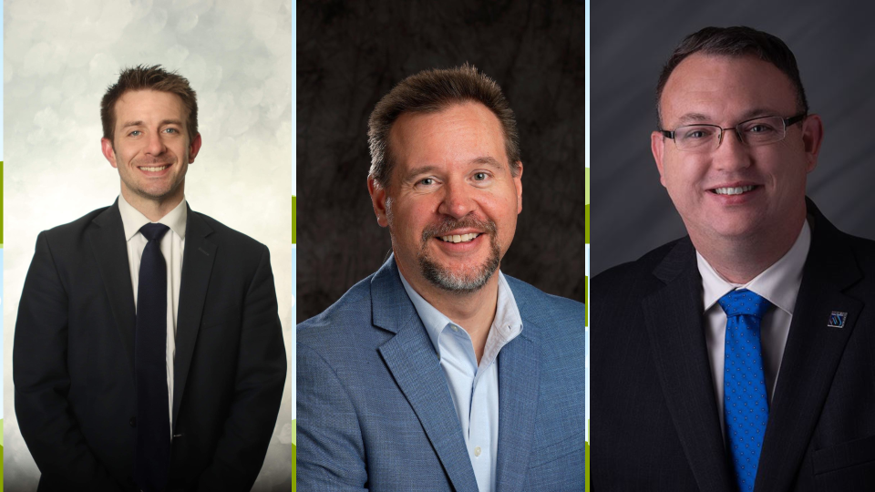 From left to right, Jake Heard, Jason Menke and Larry McBurney are running to represent Iowa House District 44 in the June primary election.