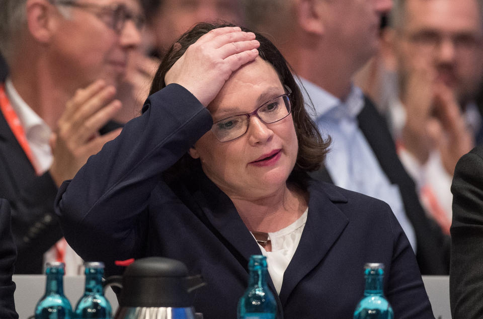 Andrea Nahles will nicht mehr (Bild: dpa)