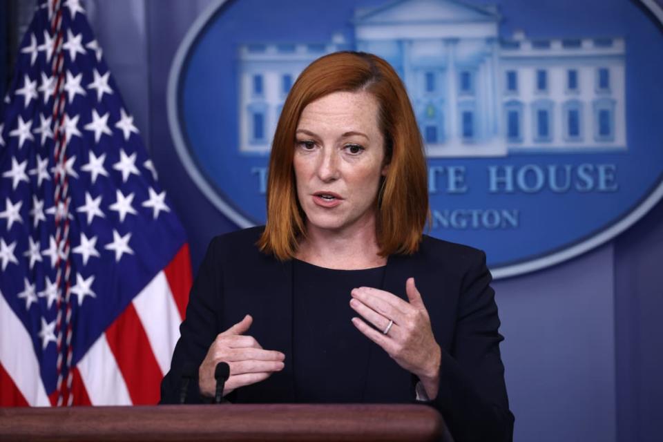 <div class="inline-image__caption"><p>White House press secretary Jen Psaki doubled down on the president’s assertion that many SIV applicants chose to remain in the country rather than leave for safety.</p></div> <div class="inline-image__credit">Anna Moneymaker/Getty</div>