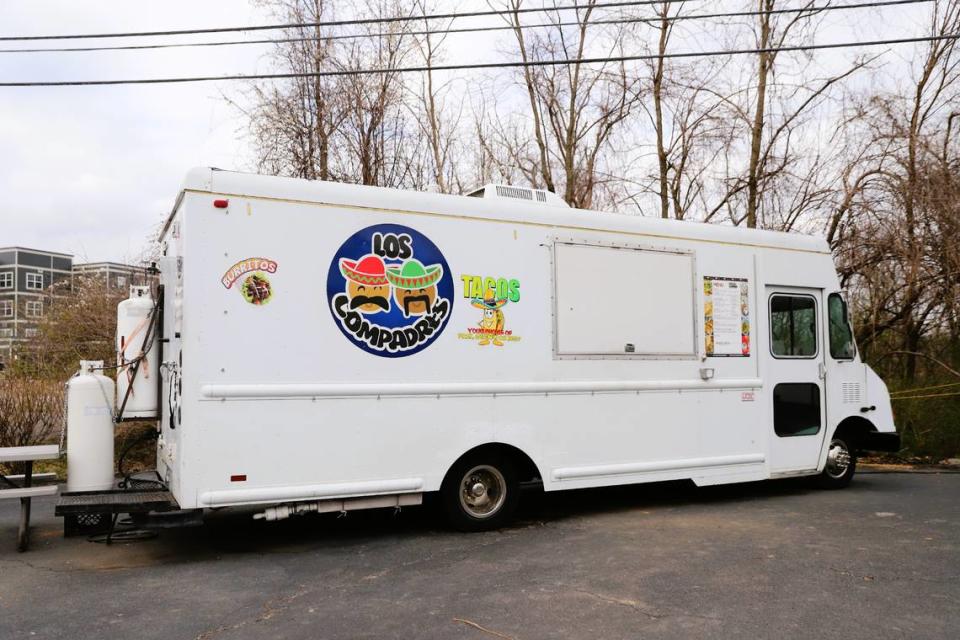 Los Compadres truck at 6400 Polo Club Blvd. and offers tacos for $3.