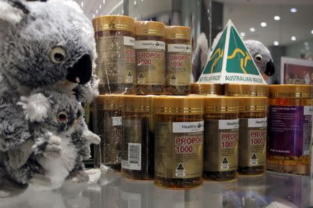 Australian products are displayed for sale in a store in Sydney, Australia, January 27, 2016. Picture taken January 27, 2016. REUTERS/Jarni Blakkarly