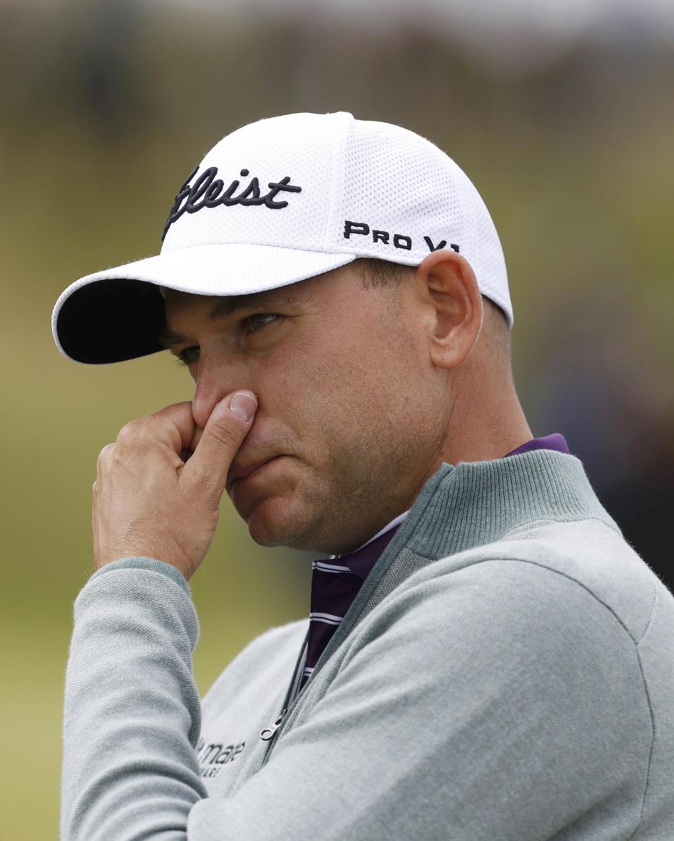 Golf - British Open - Bill Haas of the U.S. reacts on the fifth green during the final round - Royal Troon, Scotland, Britain - 17/07/2016. REUTERS/Craig Brough