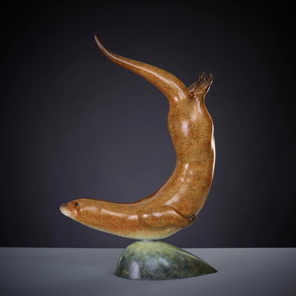 This bronze sculpture, "Otter in Pursuit" by Richard Smith," will be featured by exhibitor Callaghan's of Shrewsbury at the Palm Beach Show at the Palm Beach County Convention Center from Feb. 15-20 in West Palm Beach.