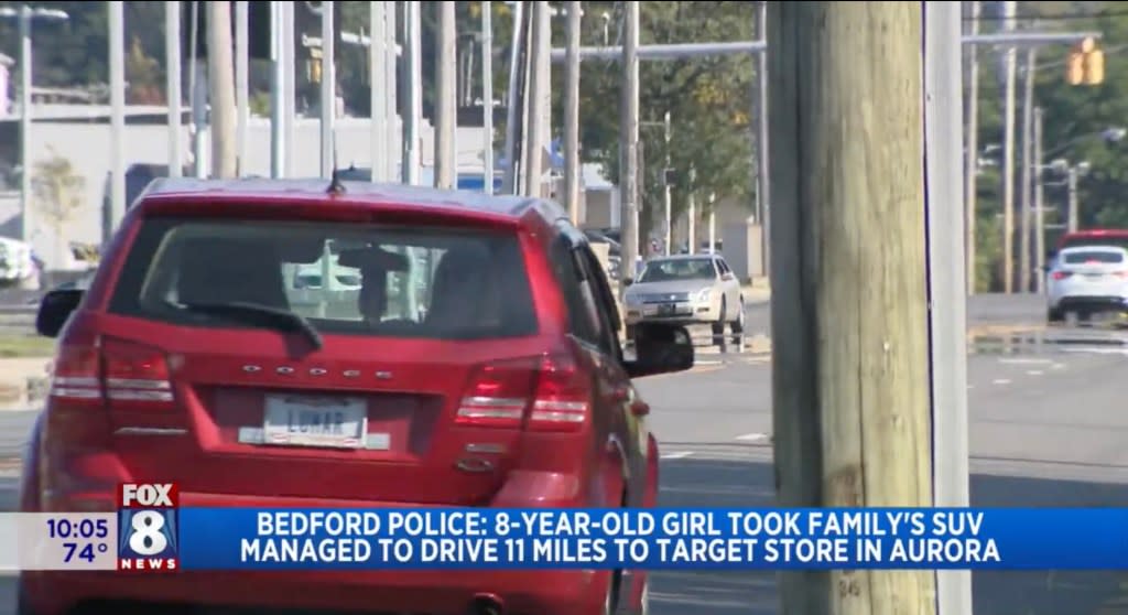 Police in Bedford, Ohio, said an 8-year-old girl stole her parents’ SUV and drove 10 miles to go shopping at Target. FOX8 WJW