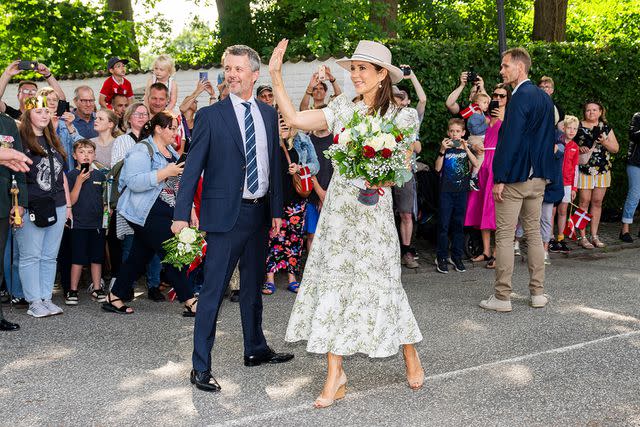 <p>Martin Sylvest Andersen/Getty Images</p> King Frederik and Queen Mary arrive in Graasten, Denmark, on July 9, 2024.